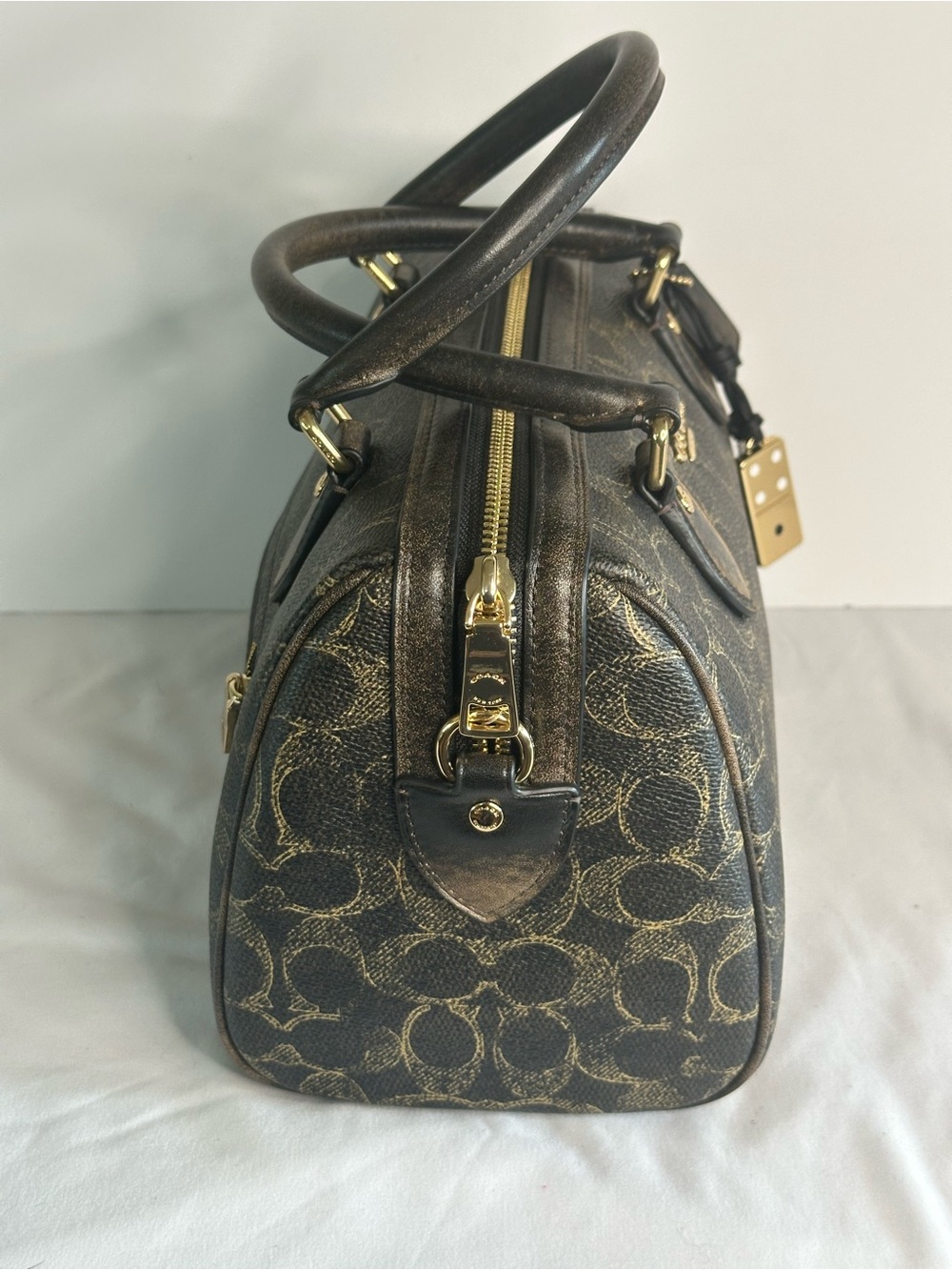 Coach Rowan Satchel Bag
In Loved Signature Canvas With Charms Brown and Gold - Picture 5 of 12